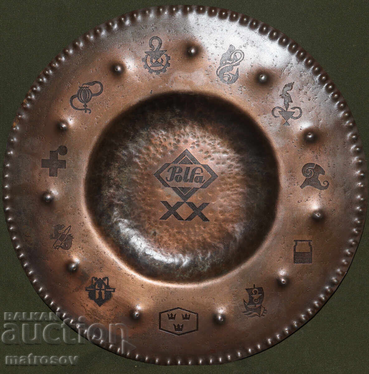 Copper plate plaque wall decoration