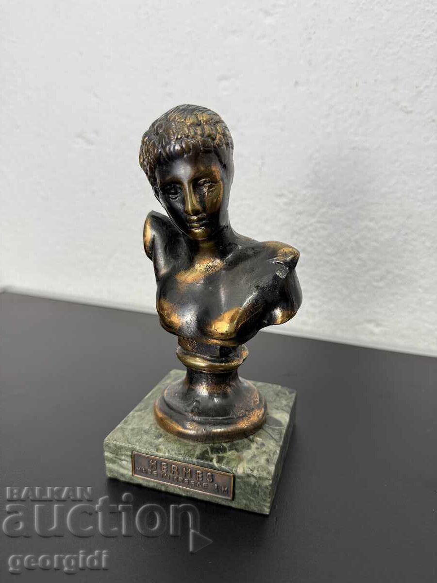 Greek bronze figure / bust of Hermes. No. 7425 with price 125.00 BGN | € 63.91