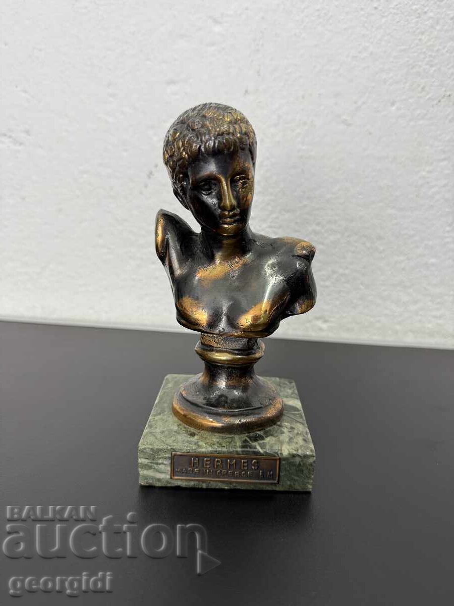 Greek bronze figure / bust of Hermes. No. 7425