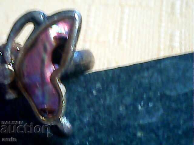 Old gold-plated silver ring with a natural stone with price 10.00 BGN | € 5.11