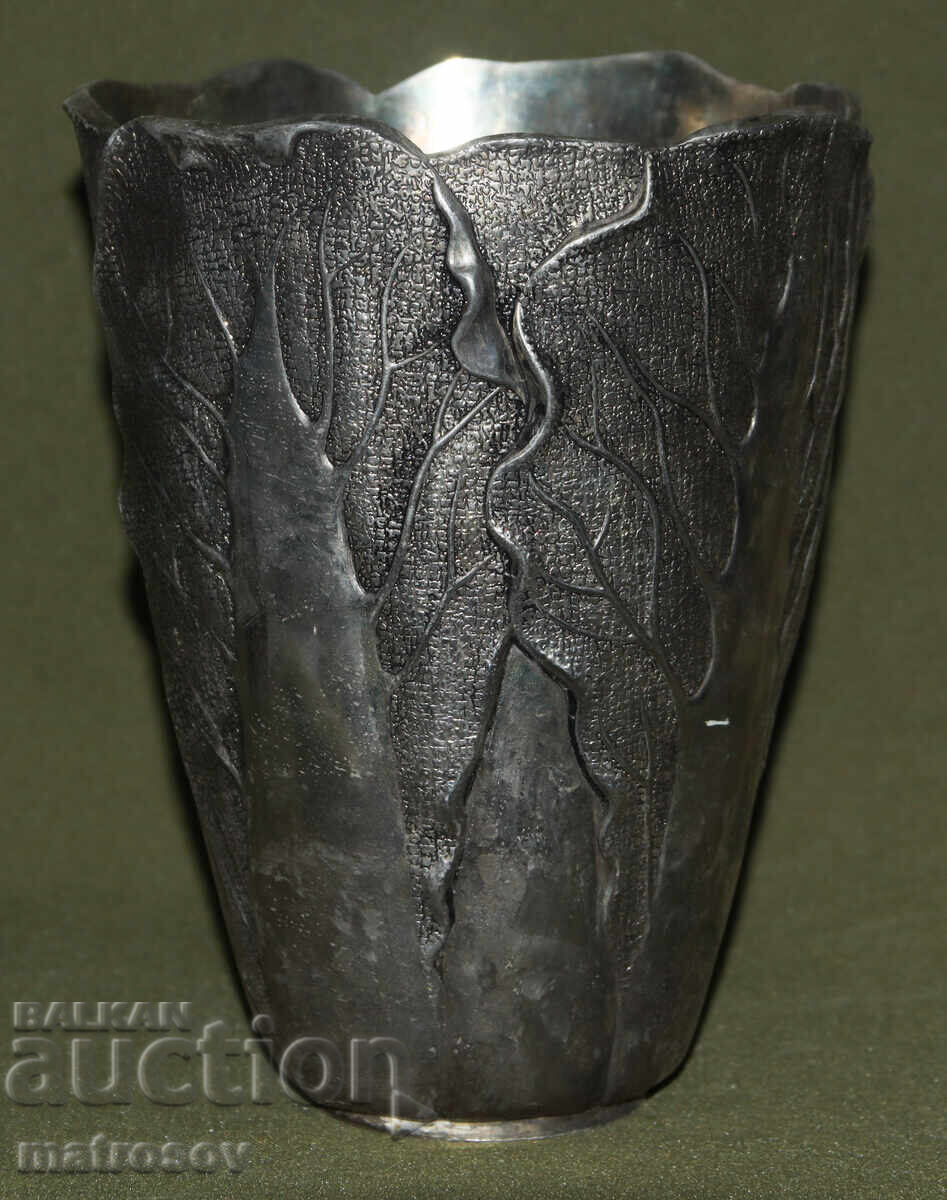 Vază vintage argintată Vera Lucino cu ornamente - 5