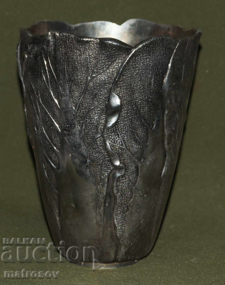 Vază vintage argintată Vera Lucino cu ornamente - 6