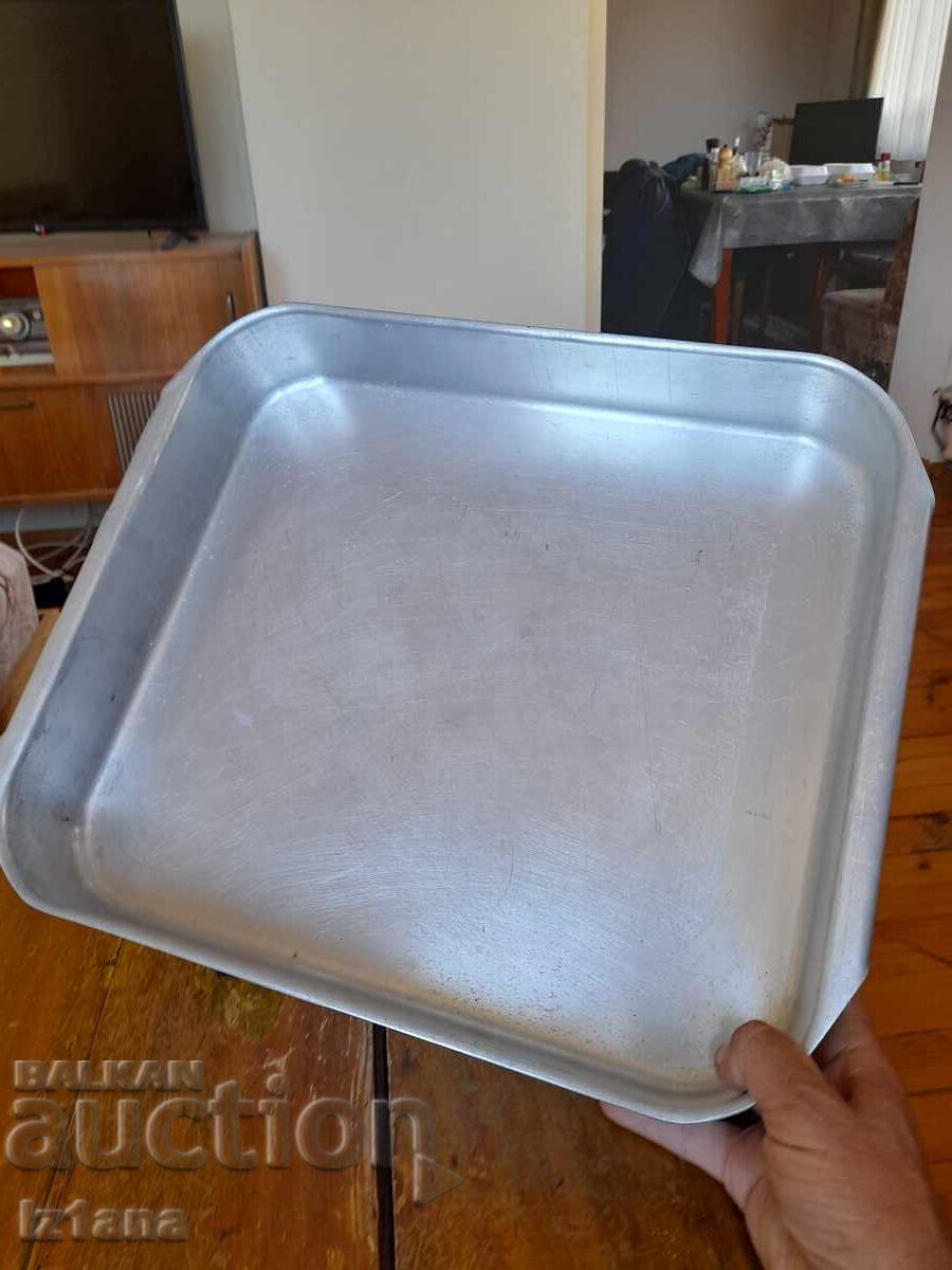 Old aluminum tray, casserole - 6