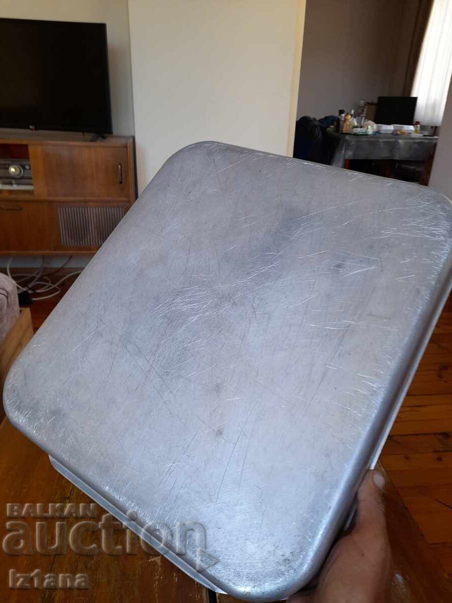 Old aluminum tray, casserole - 7