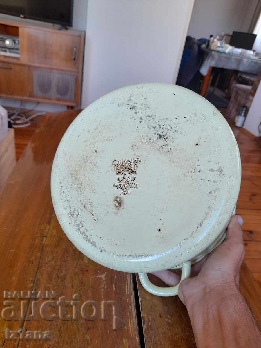 Παλιά γλάστρα από σμάλτο - 7