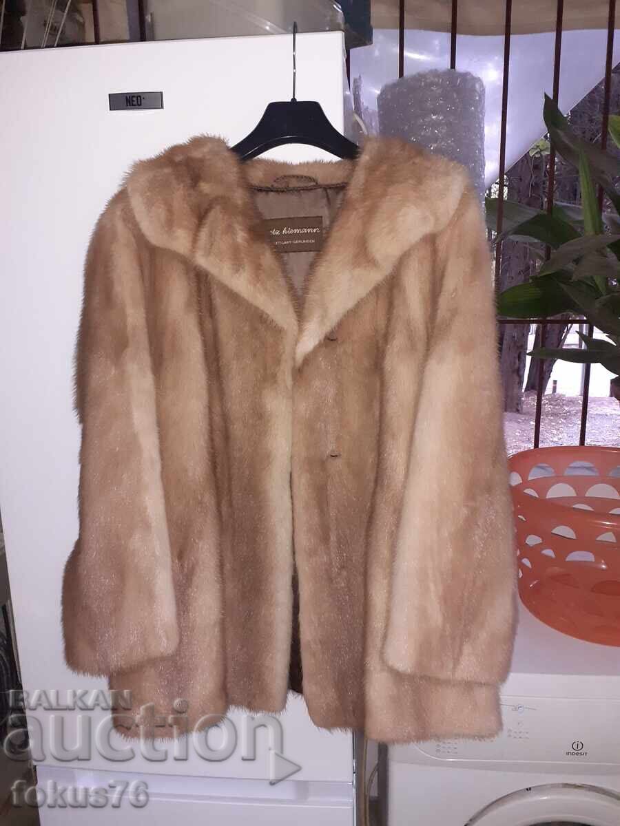 Elegant women's coat made of natural leather - whole mink - 6