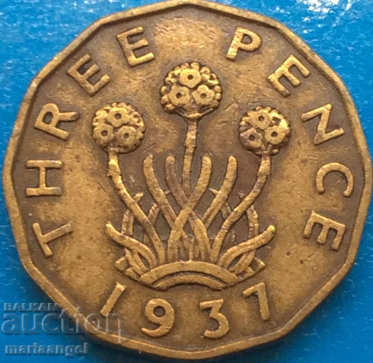 Μεγάλη Βρετανία 3 πένες 1937 Georg ορείχαλκος - 5