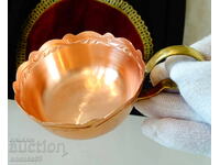 Красива медна чаша,чиста червена мед,барок.