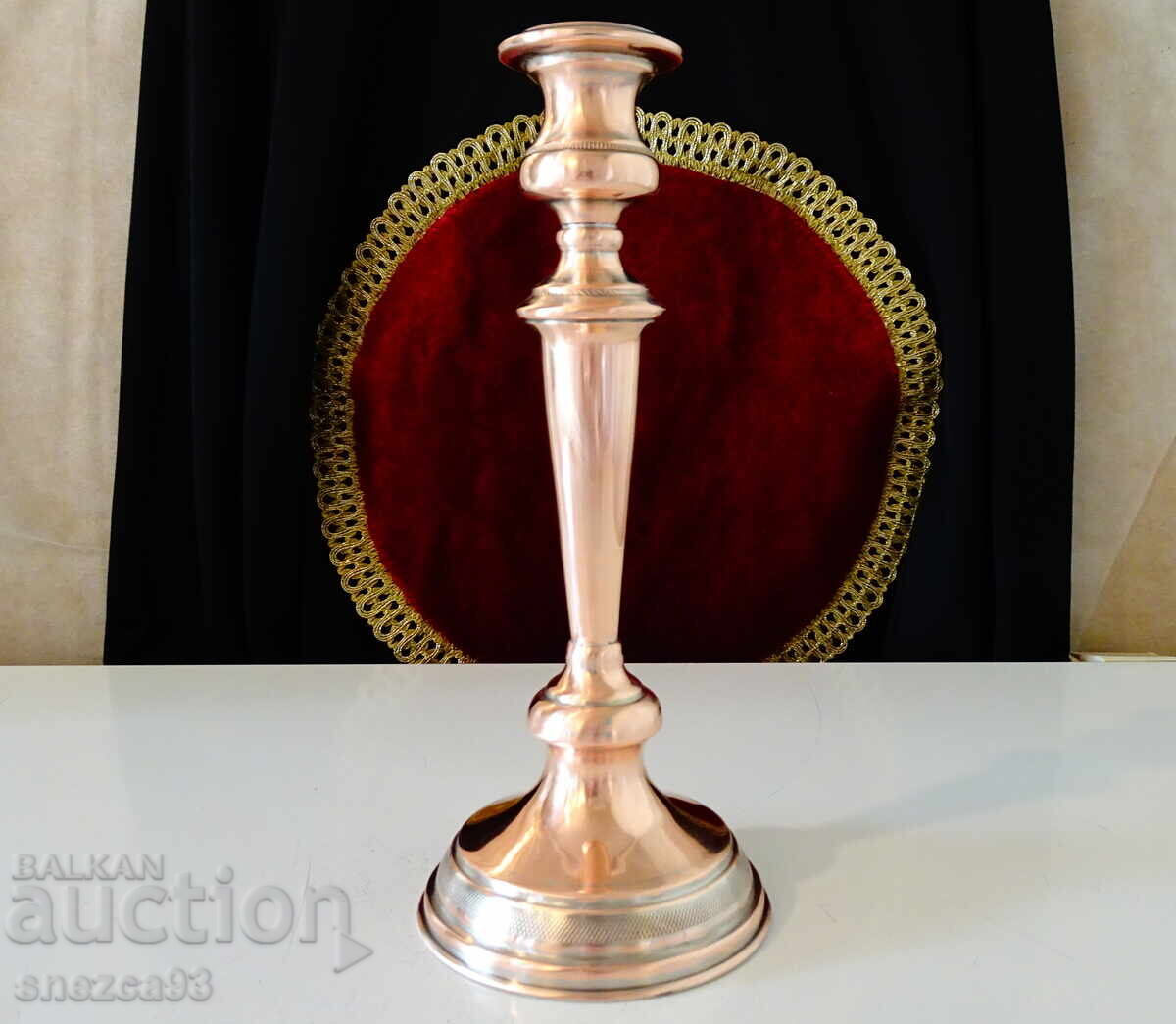 Μεταλλικό κηροπήγιο 25 εκ., καθαρός κόκκινος χαλκός 320 γρ με τιμή 59.00 BGN | € 30.17