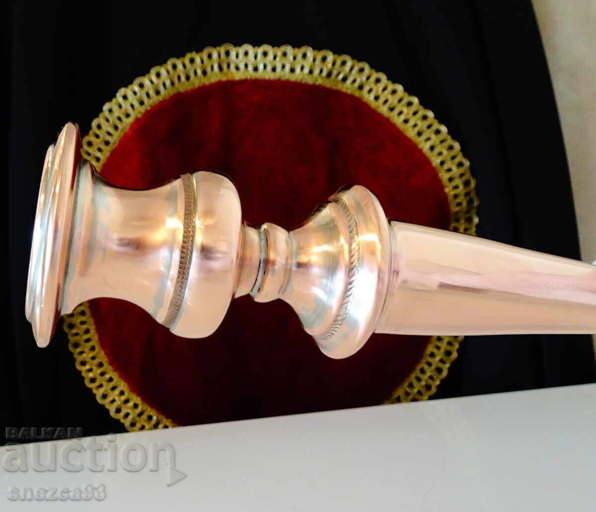 Δημοπρασία Μεταλλικό κηροπήγιο 25 εκ., καθαρός κόκκινος χαλκός 320 γρ