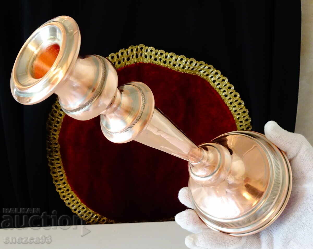 Μεταλλικό κηροπήγιο 25 εκ., καθαρός κόκκινος χαλκός 320 γρ - 6