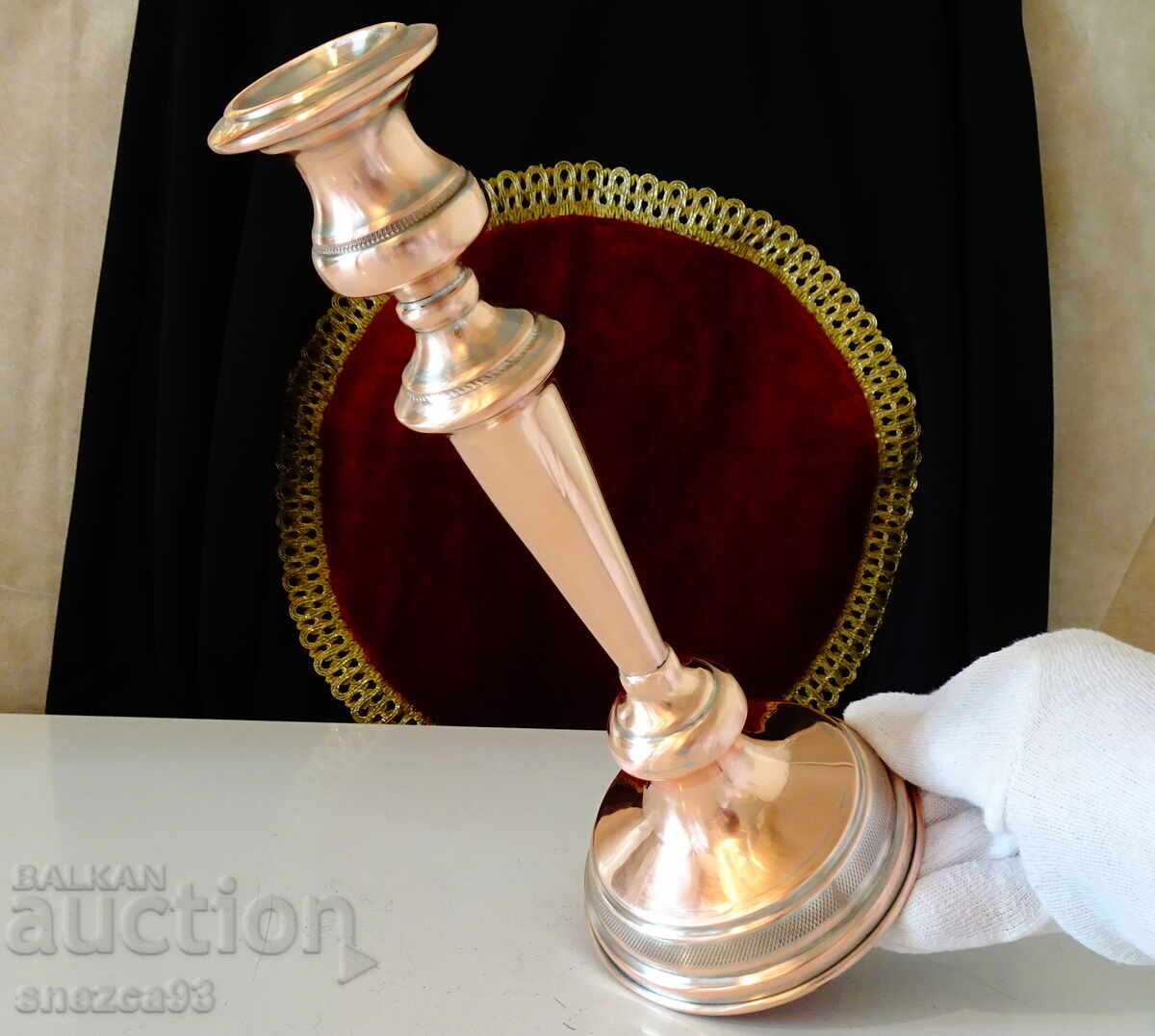 Μεταλλικό κηροπήγιο 25 εκ., καθαρός κόκκινος χαλκός 320 γρ