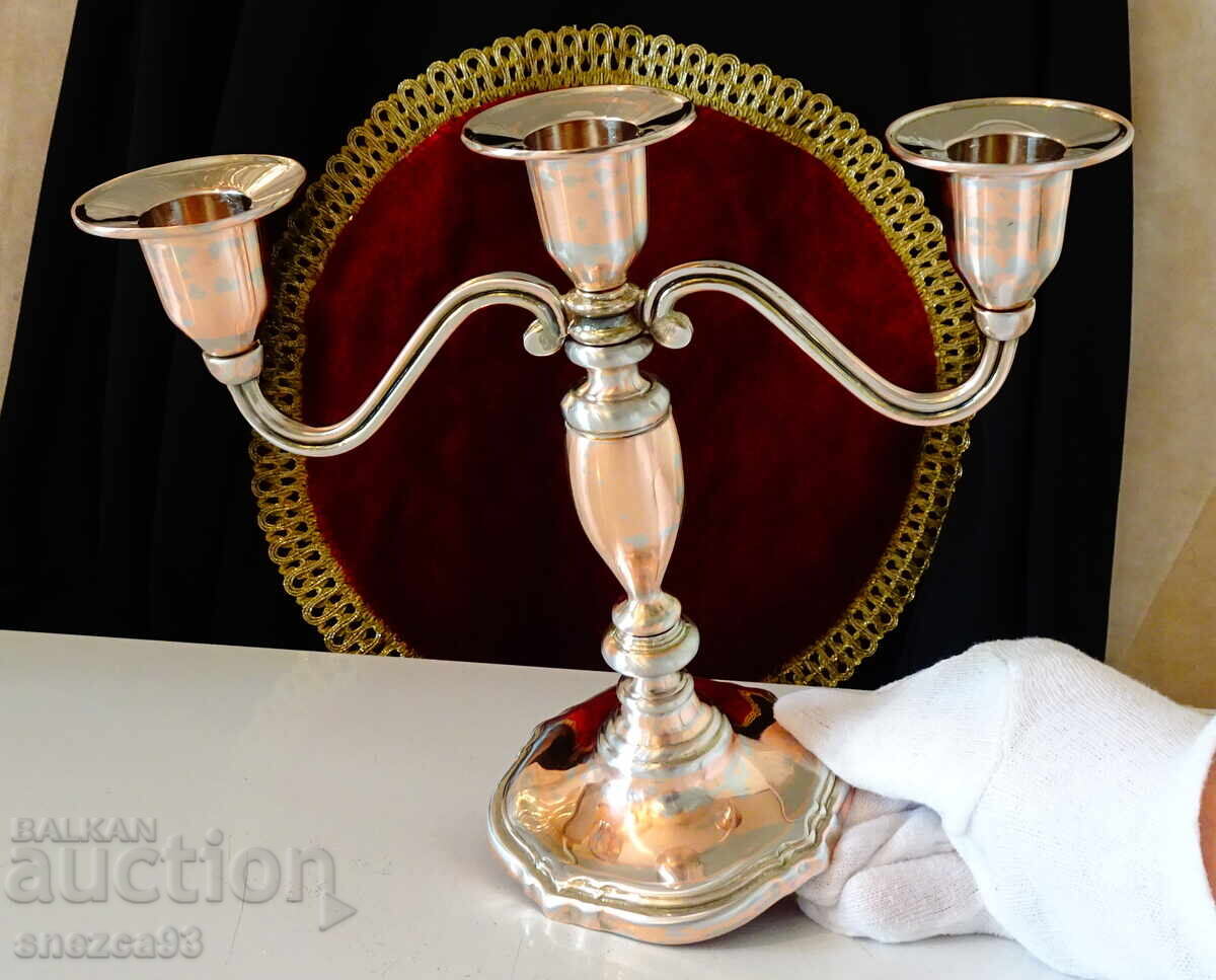 Triple candlestick holder, pure red copper with price 69.00 BGN | € 35.28 Triple candlestick holder, pure red copper with price 69.00 BGN | € 35.28