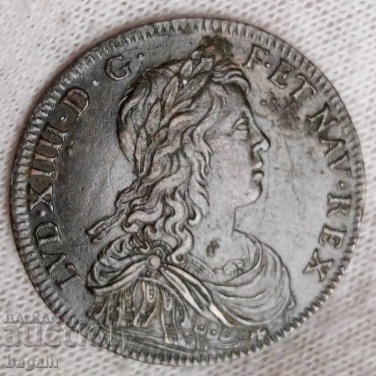 Λουδοβίκος 14, ο βασιλιάς Ήλιος, μετάλλιο, μάρκα