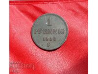 Γερμανία-Σαξονία-1 πφένιχ 1856 F-πολύ καλά διατηρημένο
