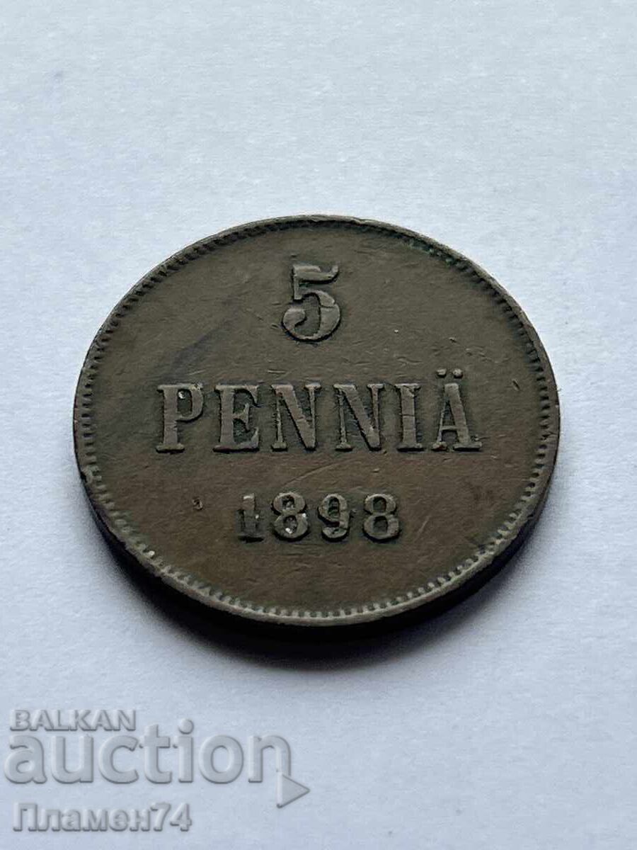 5 пенита 1898 Финландия 5 пенита 1898 Финландия