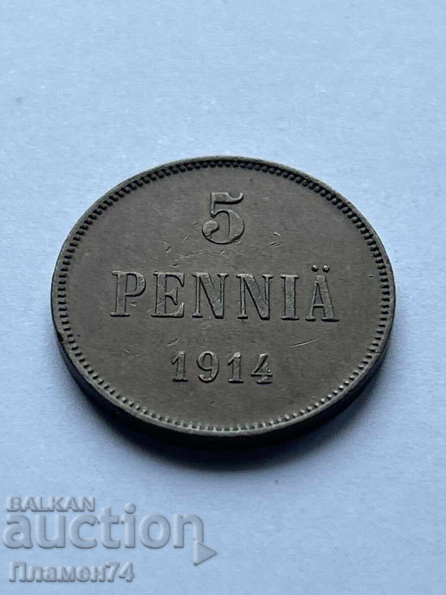 5 пенита 1914 Финландия 5 пенита 1914 Финландия