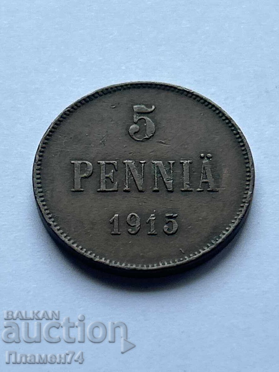 5 penniä 1915 Finlanda
