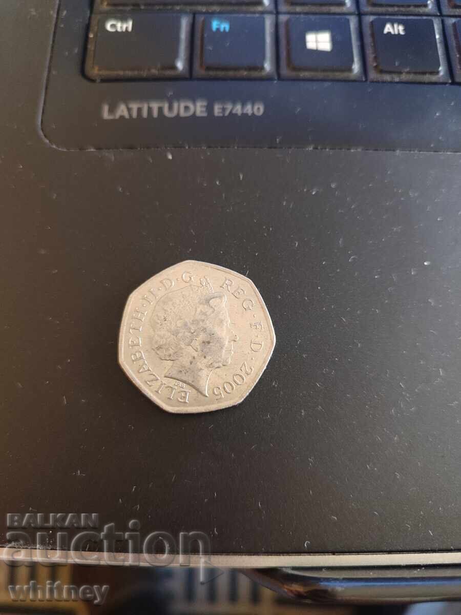 50 pence 2005 cu preț 6.99 BGN | € 3.57