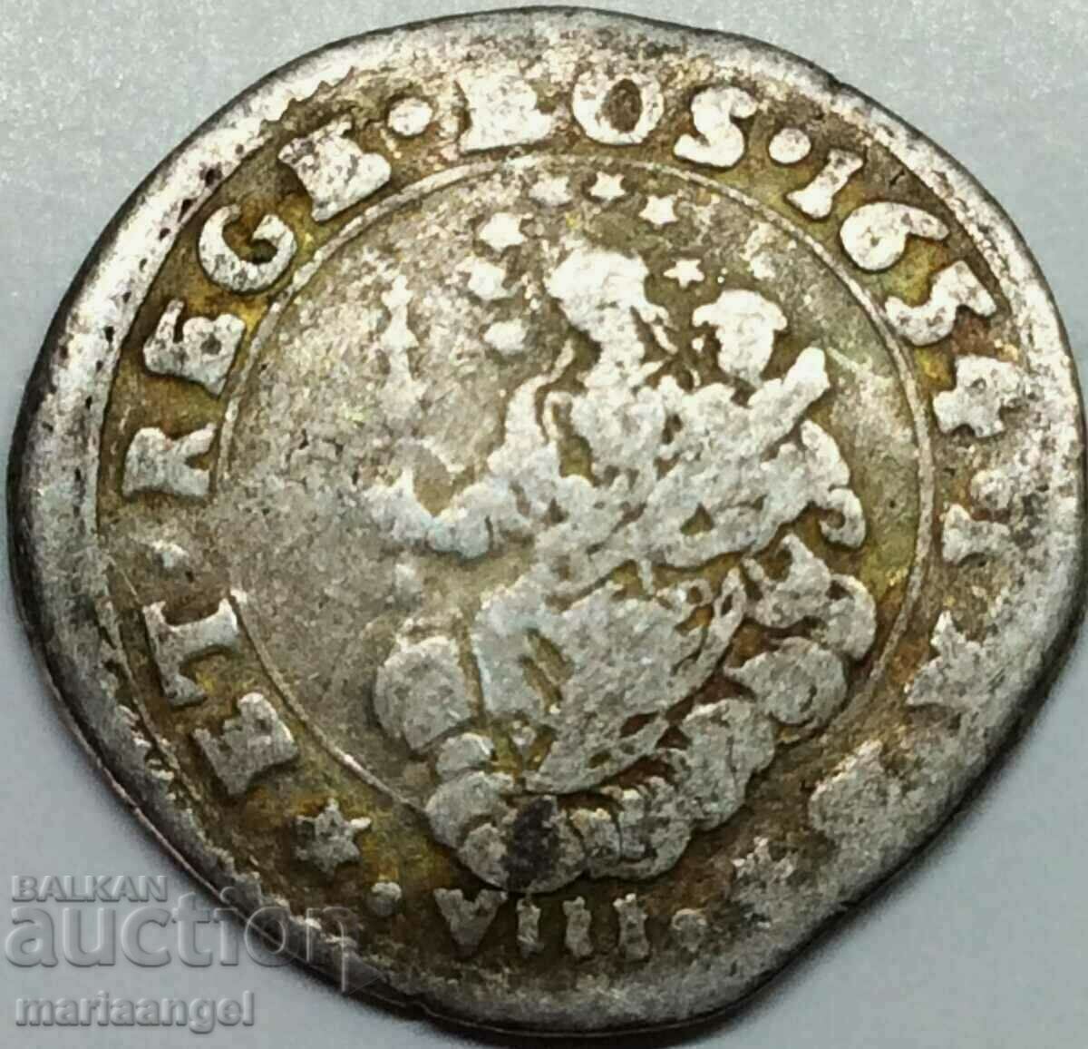 Генуя 8 солди 1654 Италия Правление на дожи   изкл. рядка с цена 145.00 лв. | € 74.14