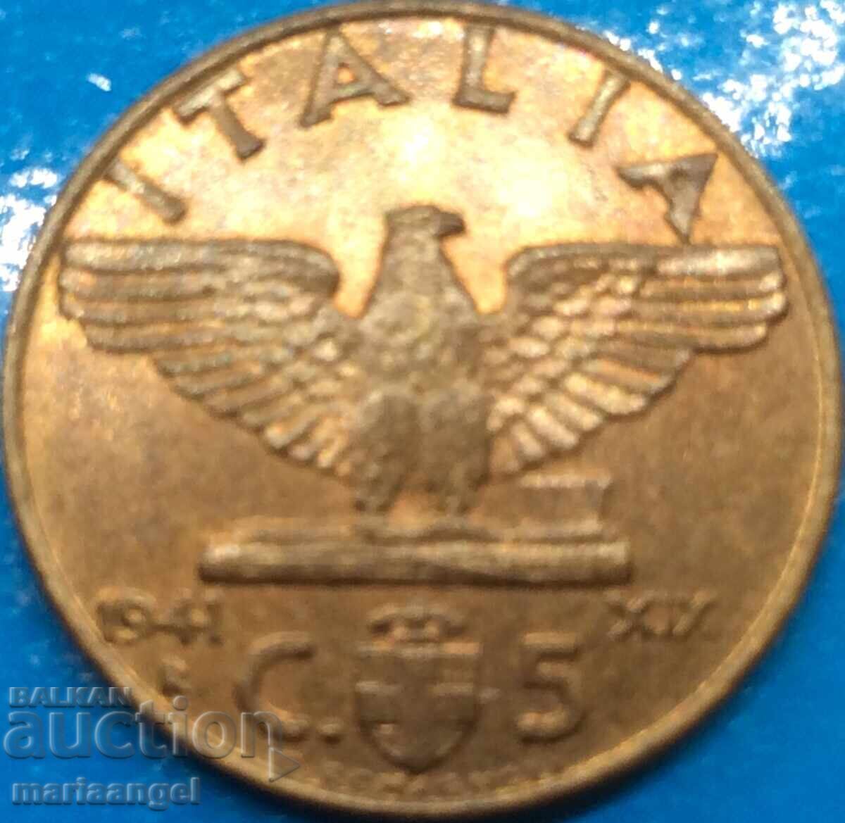 Παράδοση 5 centesimi 1941 Ιταλία ορείχαλκος