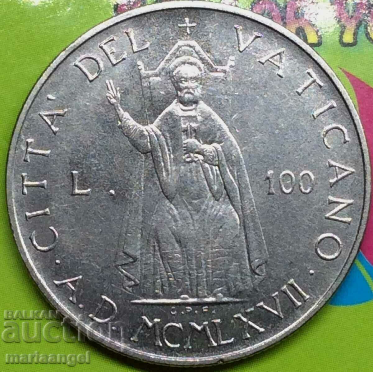 Auction  100 Lira 1967 Vatican 27mm