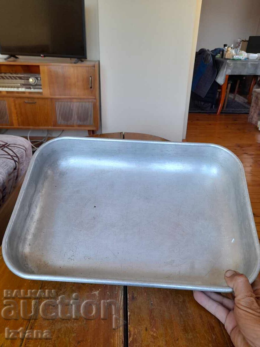 Old aluminum tray, casserole - 6