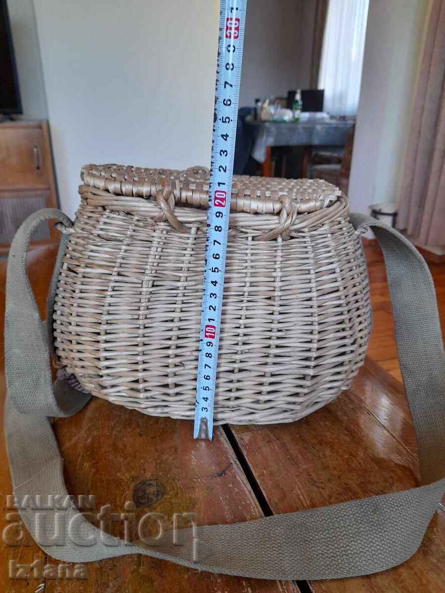 Auction  Old wicker fishing basket