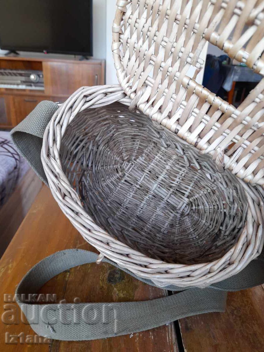 Old wicker fishing basket - 6