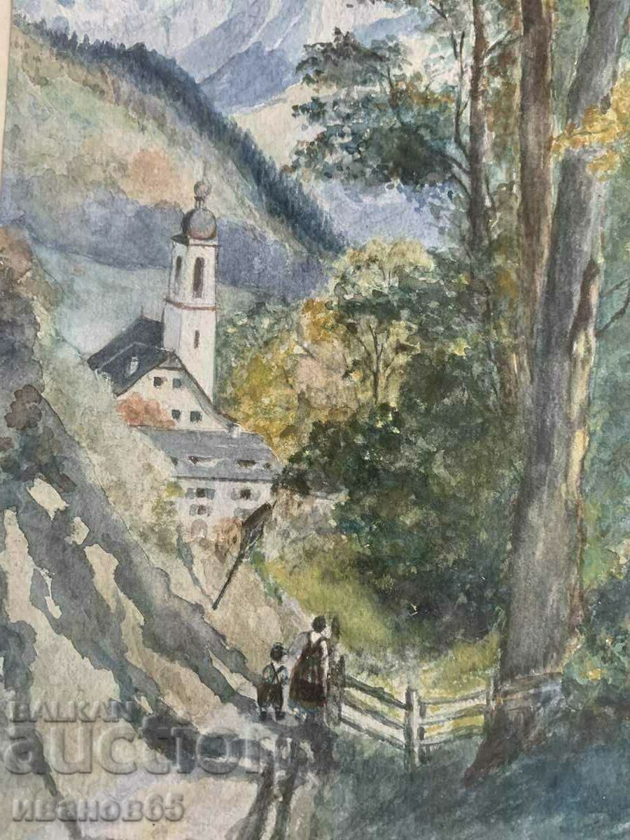 Auction watercolor painting Auction watercolor painting