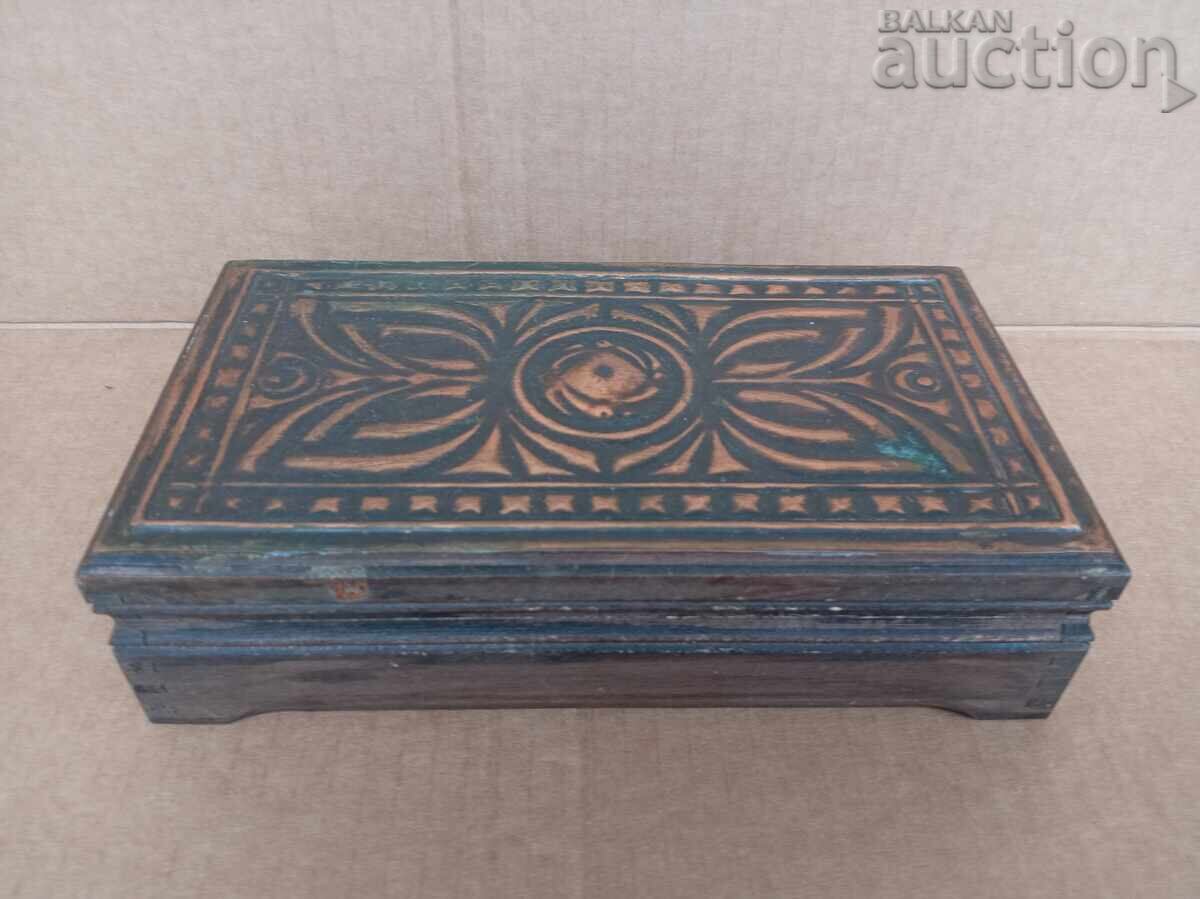 Cutie de bijuterii cu aplicații din alamă retro vintage anii '70