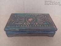 Cutie de bijuterii cu aplicații din alamă retro vintage anii '70