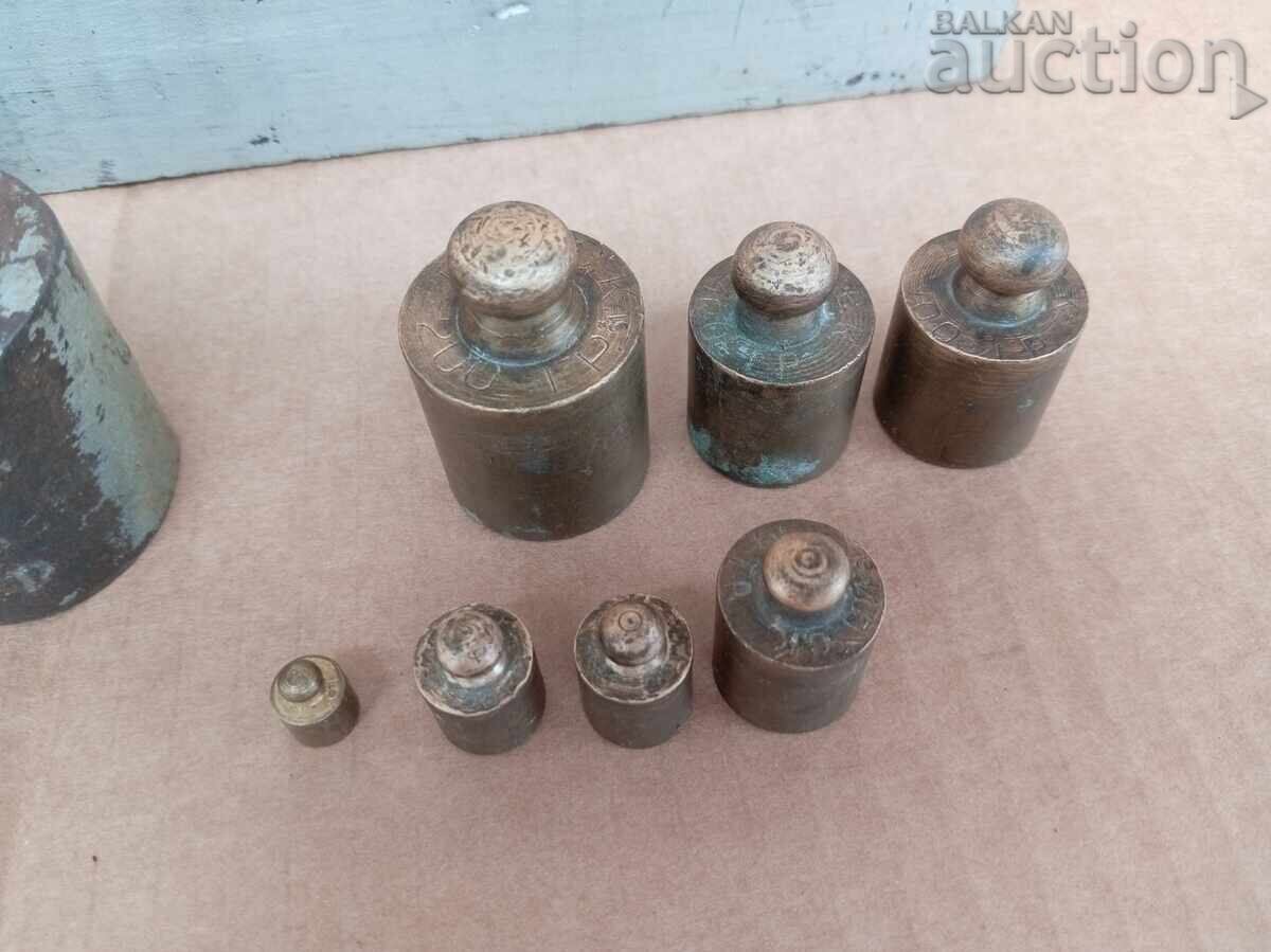 Cântar 1 kilogram și jumătate, greutăți 10 gr, lot - 5