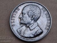 Medalie agricolă franceză argint, între 1860-79, placă