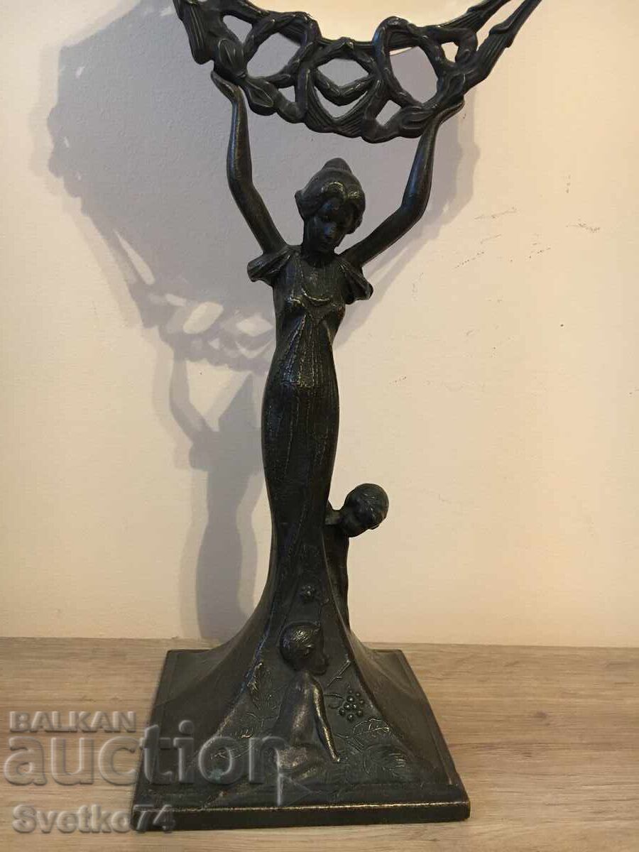 Auction  Art Deco massive bronze mirror