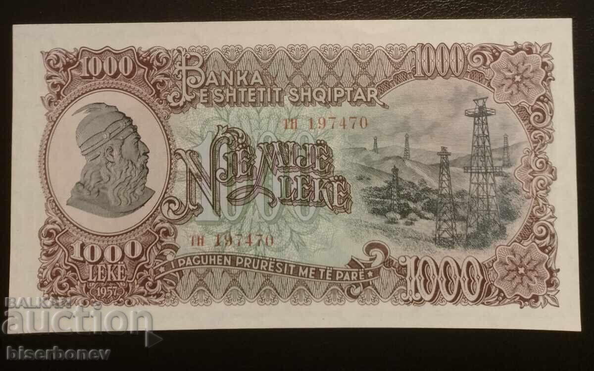 Албания, 1000 леке 1957 г. Albania 1000 leke, UNC Албания, 1000 леке 1957 г. Albania 1000 leke, UNC