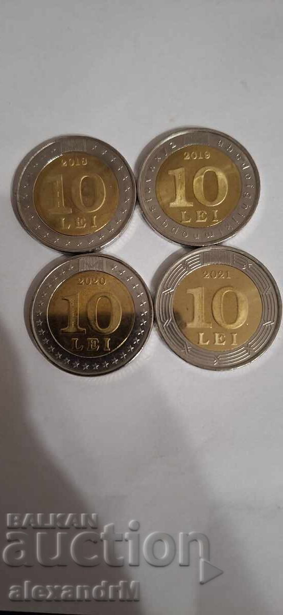 Lot of commemorative coins Republic of Moldova, 4 pieces with price 20.00 BGN | € 10.23