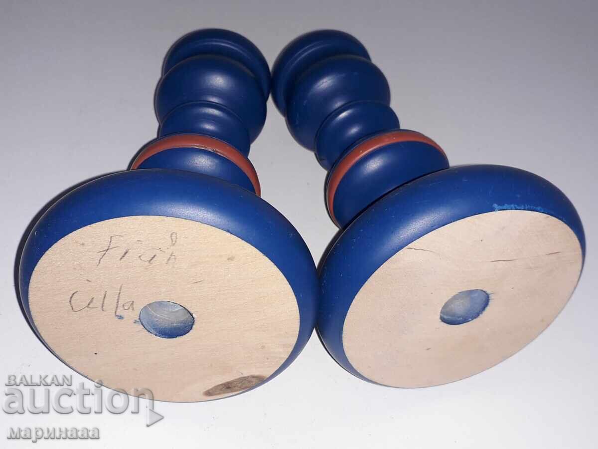 Auction SET OF CANDLEHOLDERS. WOOD. SWEDEN Auction SET OF CANDLEHOLDERS. WOOD. SWEDEN