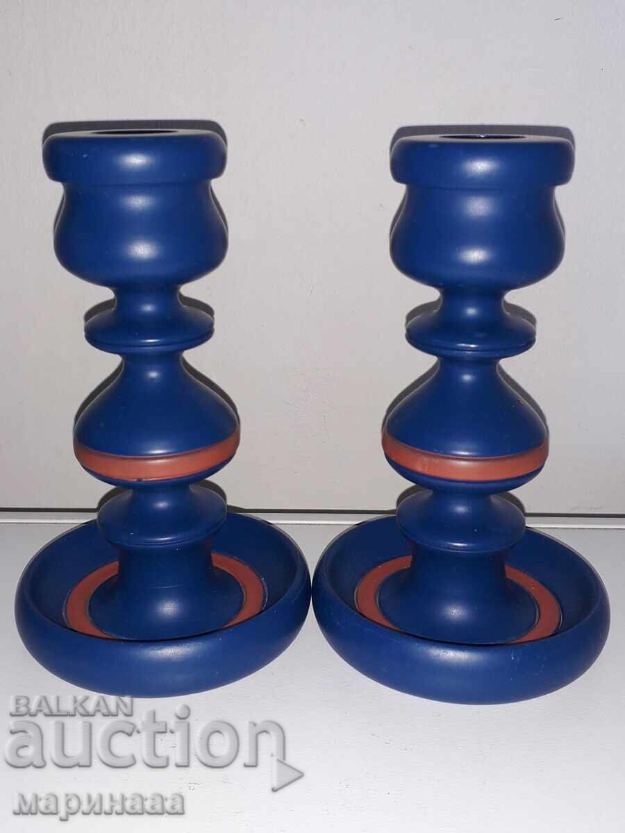 SET OF CANDLEHOLDERS. WOOD. SWEDEN SET OF CANDLEHOLDERS. WOOD. SWEDEN