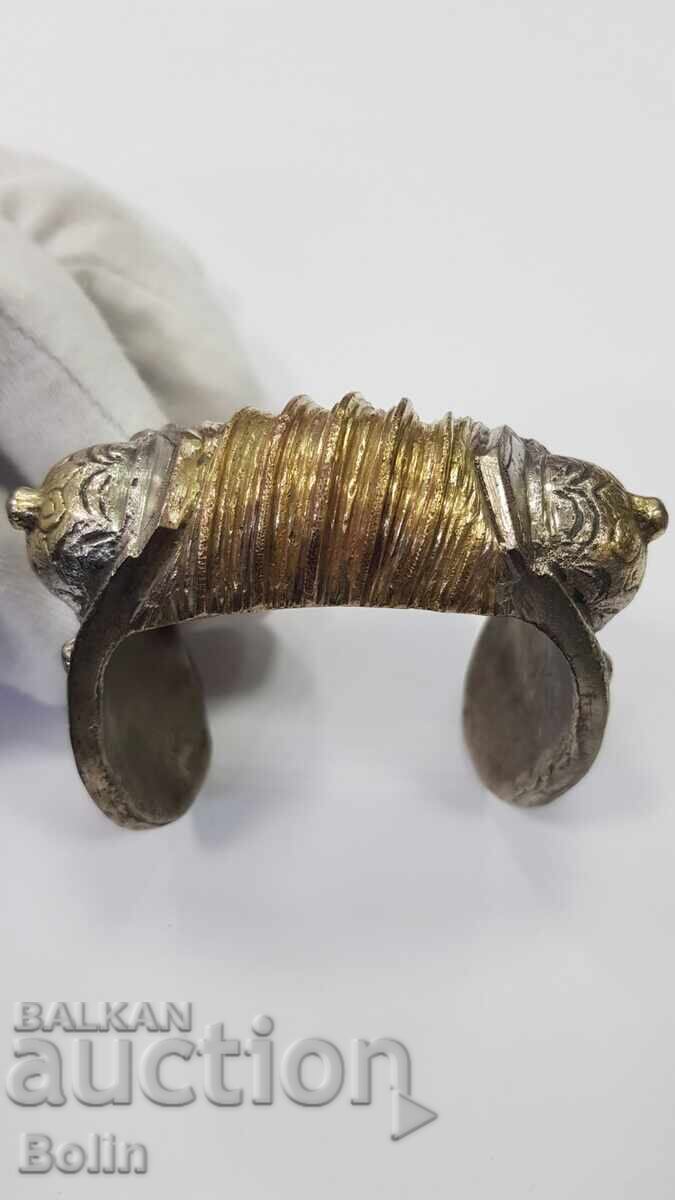 Silver, gold-plated Revival bracelet, "rogatka" (slingshot) 19th century - 7