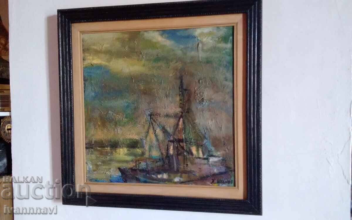 Παλαιός πίνακας λάδι σε καμβά υπογεγραμμένος - 5 Παλαιός πίνακας λάδι σε καμβά υπογεγραμμένος - 5