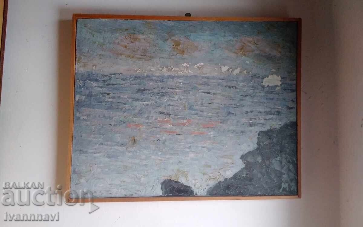 Παλαιός πίνακας ελαιογραφίας σε καμβά, σπάτουλα, υπογεγραμμένος