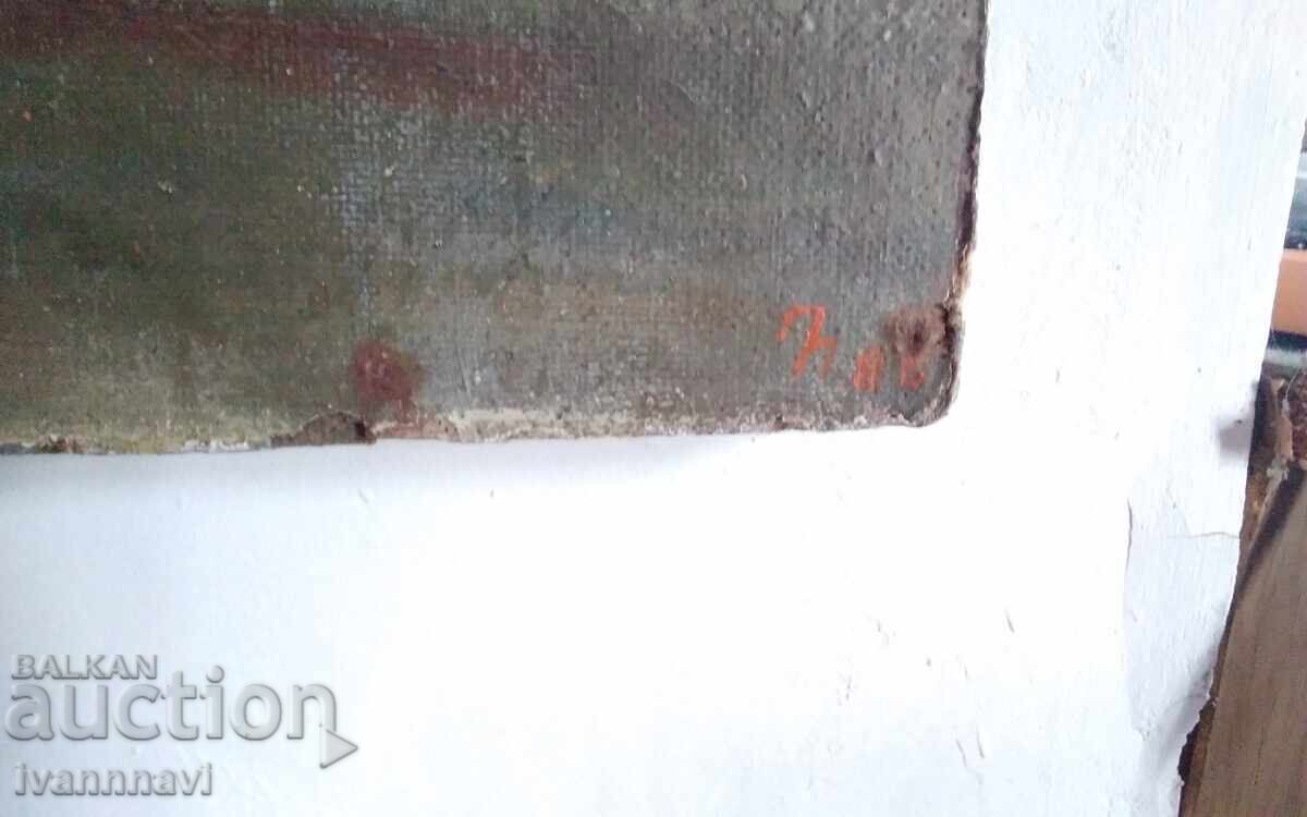 Δημοπρασία Πολύ παλιό λάδι σε κόντρα πλακέ με υπογραφή