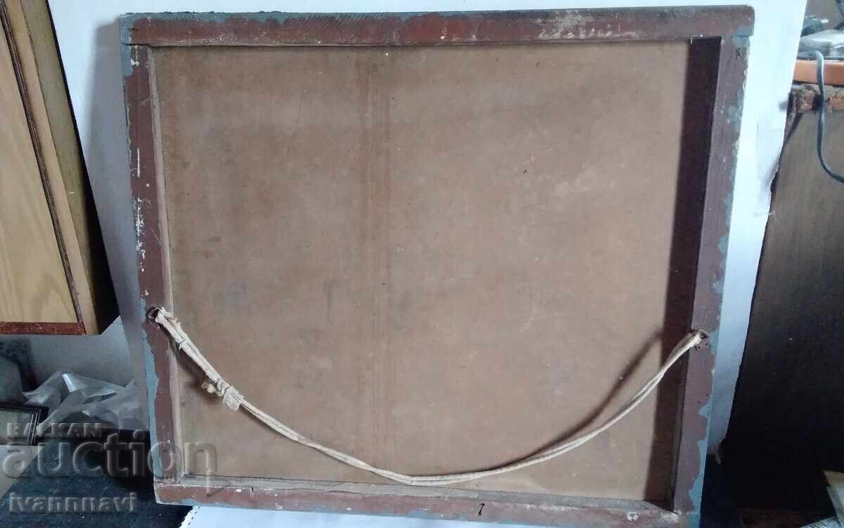 Πολύ παλιό λάδι σε κόντρα πλακέ με υπογραφή - 5