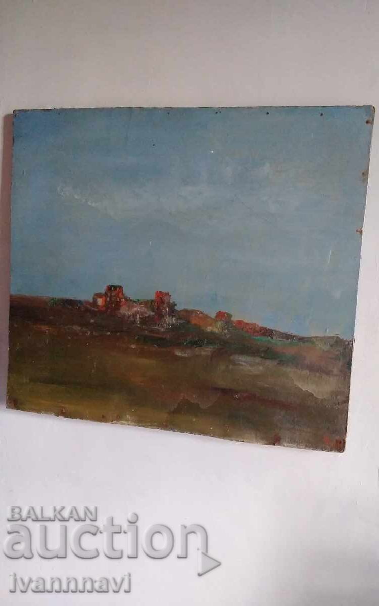 Πολύ παλιό λάδι σε κόντρα πλακέ με υπογραφή