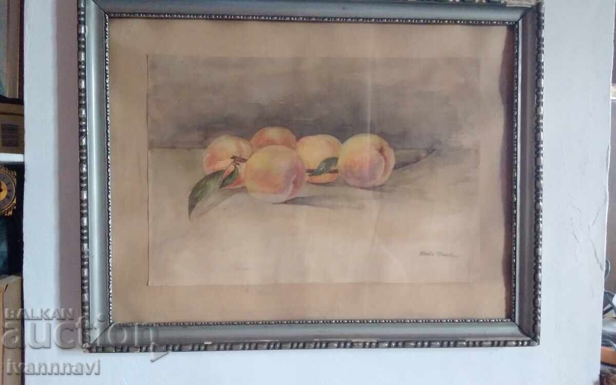 Acuarelă veche semnată Katia Genova - 6