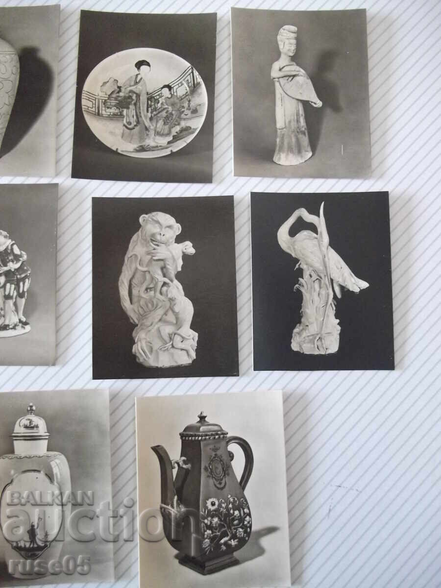 Set of 11 Dresden porcelain cards - 6 Set of 11 Dresden porcelain cards - 6