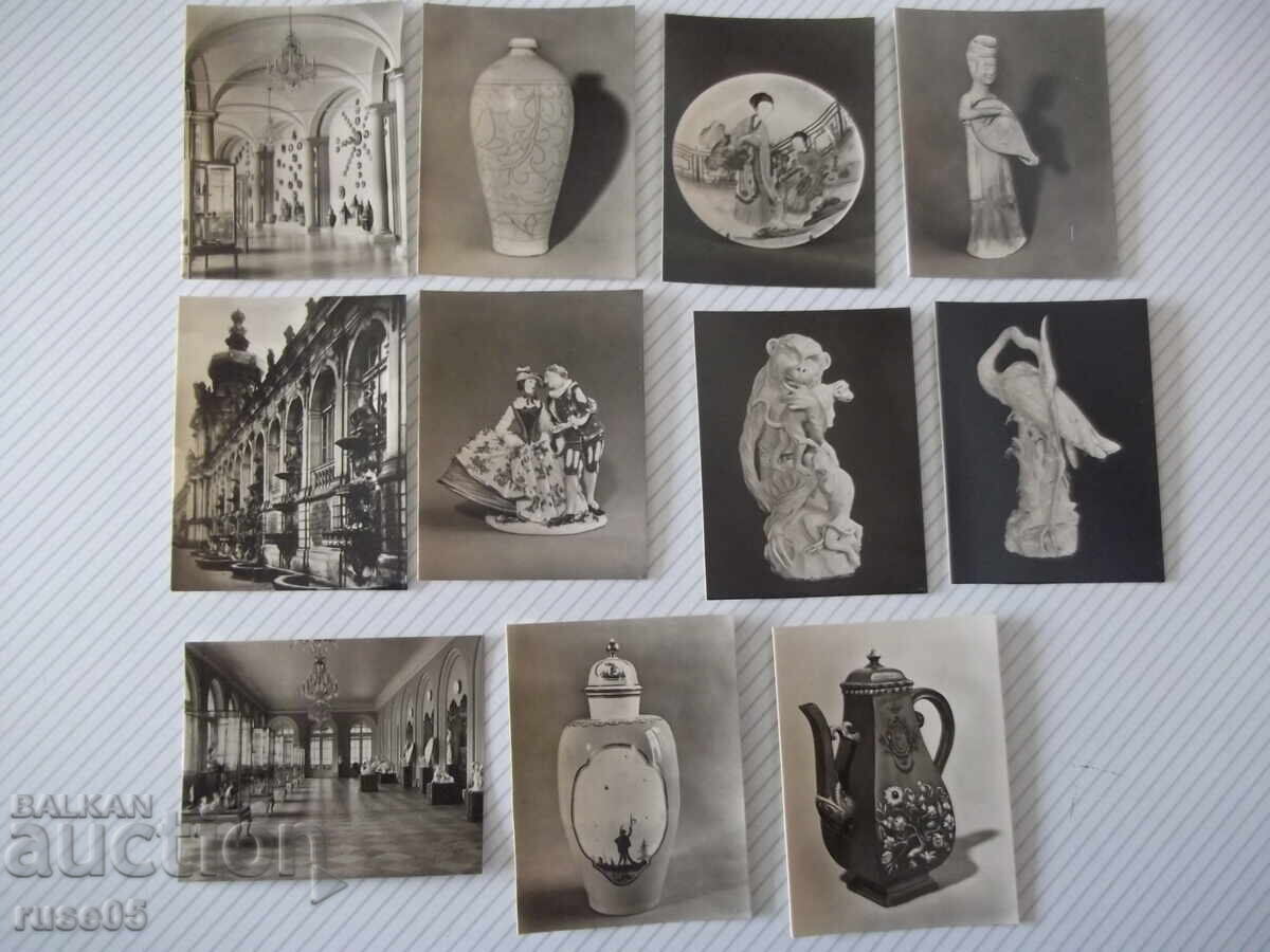 Set of 11 Dresden porcelain cards Set of 11 Dresden porcelain cards