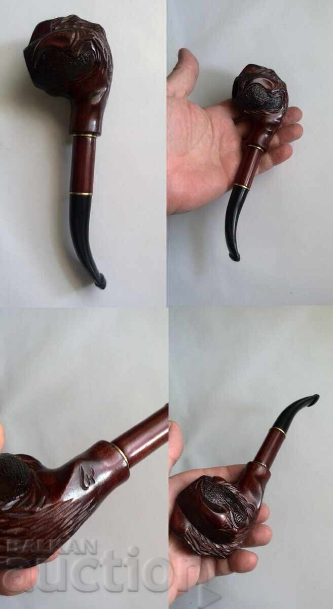 Auction Hand-carved wooden tobacco smoking pipe with 9mm filter Auction Hand-carved wooden tobacco smoking pipe with 9mm filter