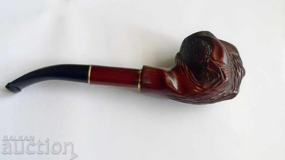 Hand-carved wooden tobacco smoking pipe with 9mm filter Hand-carved wooden tobacco smoking pipe with 9mm filter